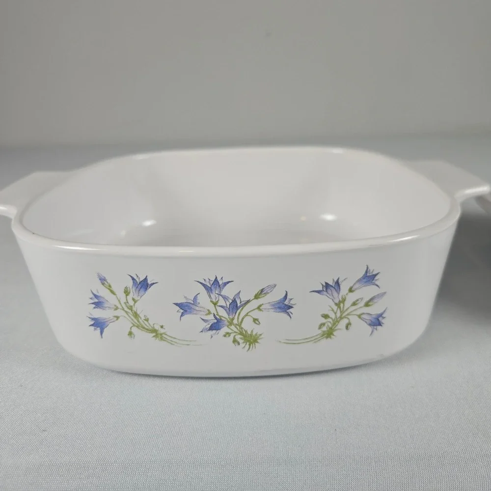 Vintage Corning Ware Blue Cornflower A-2-B 2 Liter Lid & A-1-B 1 Liter Casserole